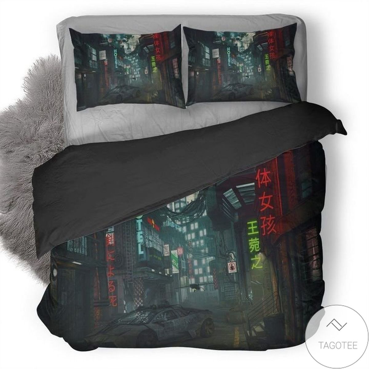 Lamborghini Cyberpunk Sci Fi Neon Lights Bedding Set Lamborghini Cyberpunk Sci Fi Neon Lights Bedding Set