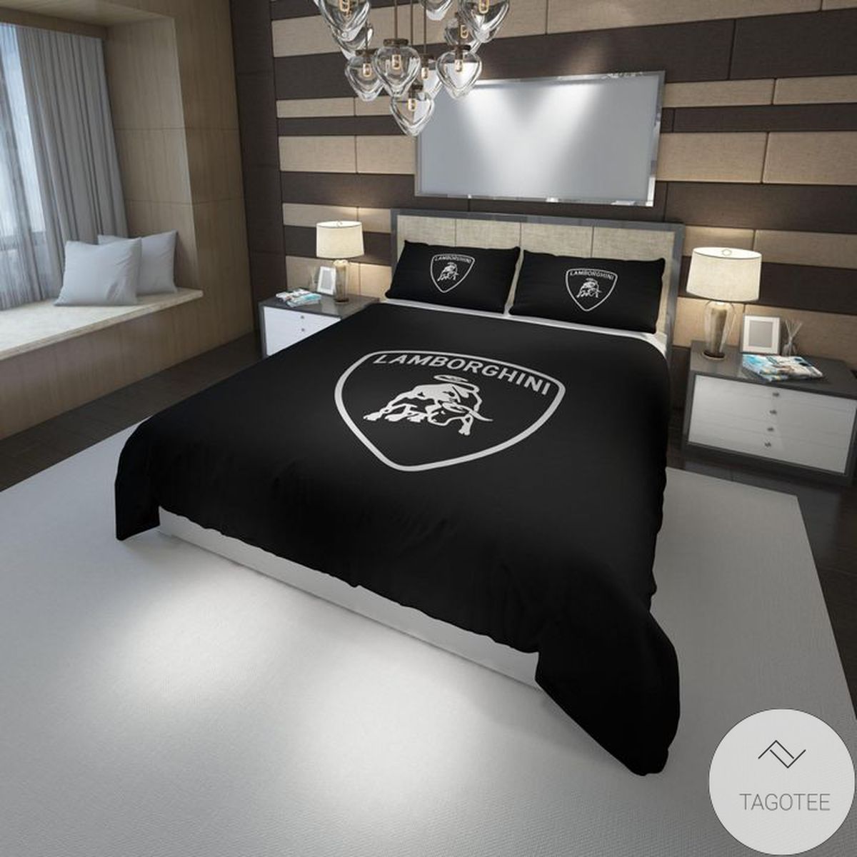 Lamborghini Logo All Black Bedding Set Lamborghini Logo All Black Bedding Set