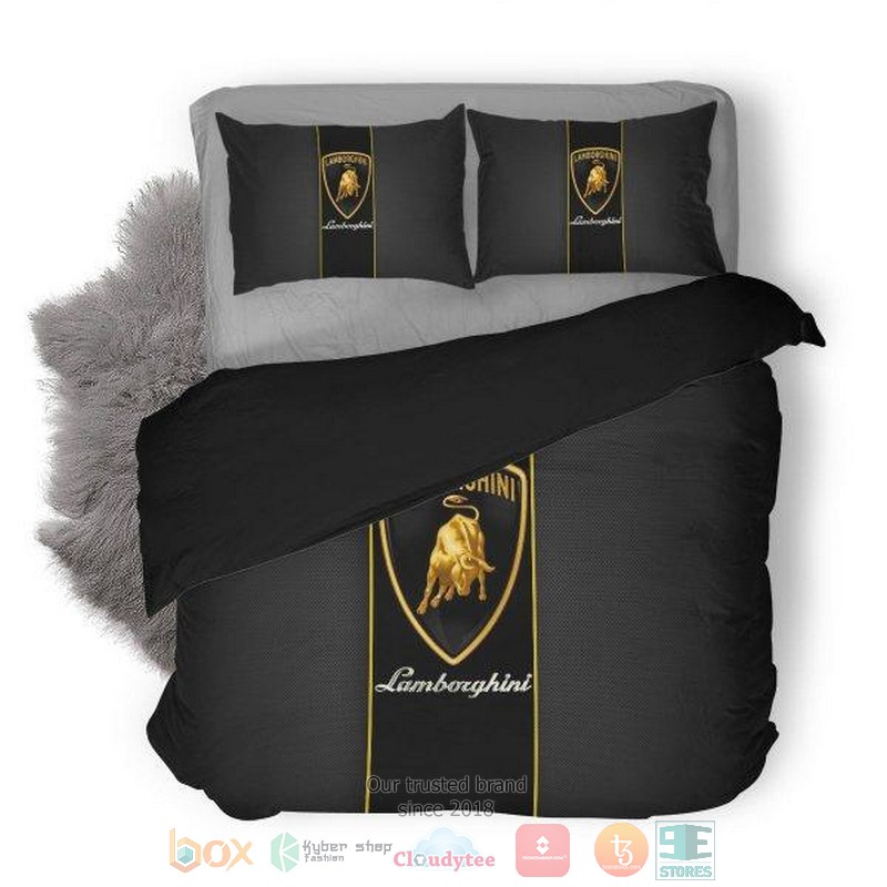 Lamborghini Logo Grey Bedding Set Lamborghini Logo Grey Bedding Set