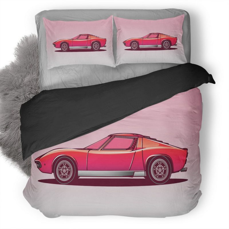 Lamborghini Miura Vector Illustration G7 Duvet Cover and Pillowcase Set Bedding Set Lamborghini Miura Vector Illustration G7 Duvet Cover and Pillowcase Set Bedding Set