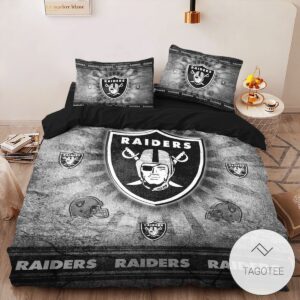 Las Vegas Raiders Logo Grey Bedding Set