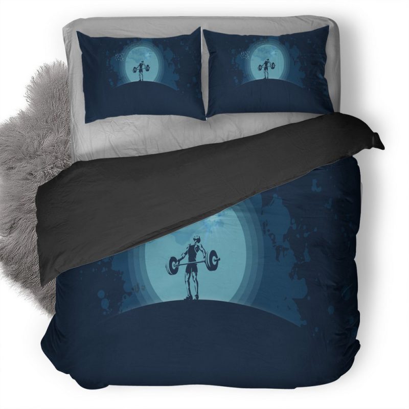 Lifter Silhouette Moonlight Vector Illustration 1Q Duvet Cover and Pillowcase Set Bedding Set Lifter Silhouette Moonlight Vector Illustration 1Q Duvet Cover and Pillowcase Set Bedding Set