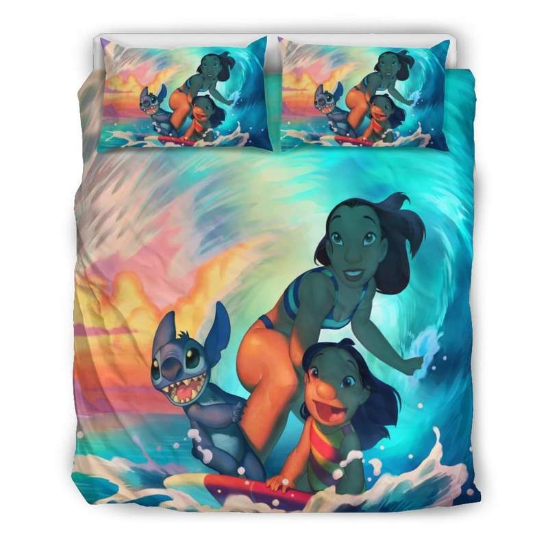 Lilo Stitch Surfing Duvet Cover and Pillowcase Set Bedding Set 1 Lilo Stitch Surfing Duvet Cover and Pillowcase Set Bedding Set 1