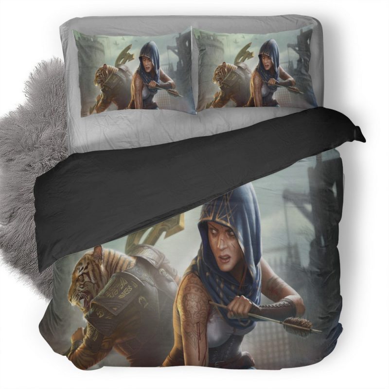 Lion And Women Warrior Fantasy Ah Duvet Cover and Pillowcase Set Bedding Set Lion And Women Warrior Fantasy Ah Duvet Cover and Pillowcase Set Bedding Set