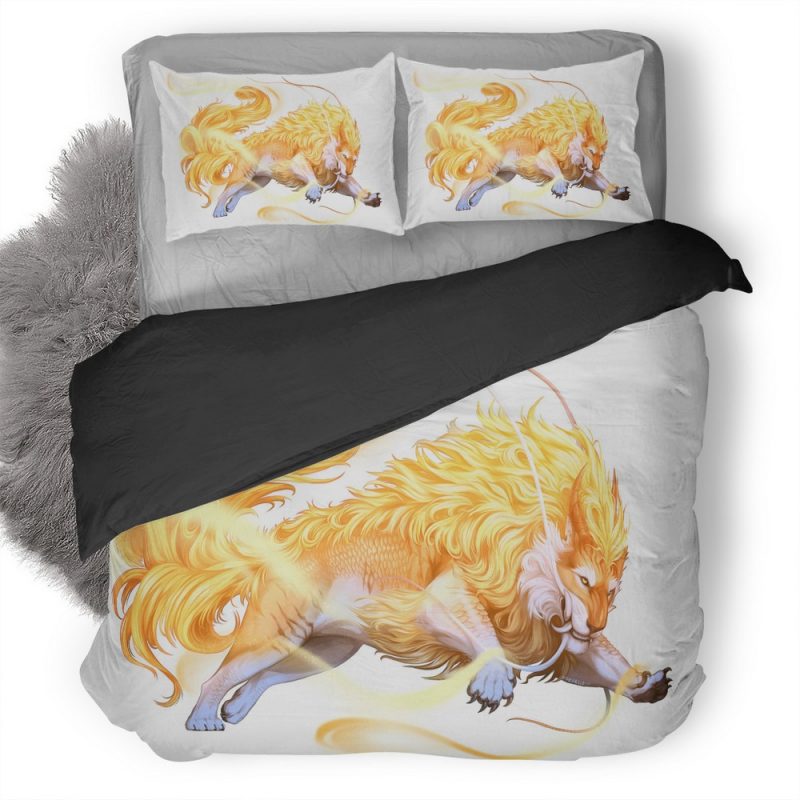Lion Gold Painting Minimalism Rj Duvet Cover and Pillowcase Set Bedding Set Lion Gold Painting Minimalism Rj Duvet Cover and Pillowcase Set Bedding Set