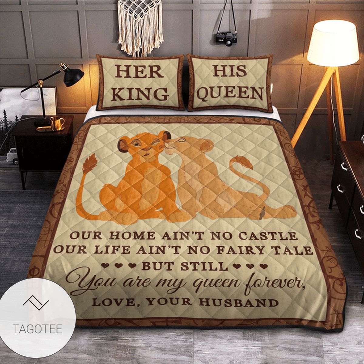 Lion King Our Home Ain’T No Castle Quilt Bedding Set Lion King Our Home Ain’T No Castle Quilt Bedding Set