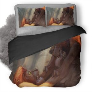 Lion King Vs Lion Digital Art G6 Duvet Cover and Pillowcase Set Bedding Set