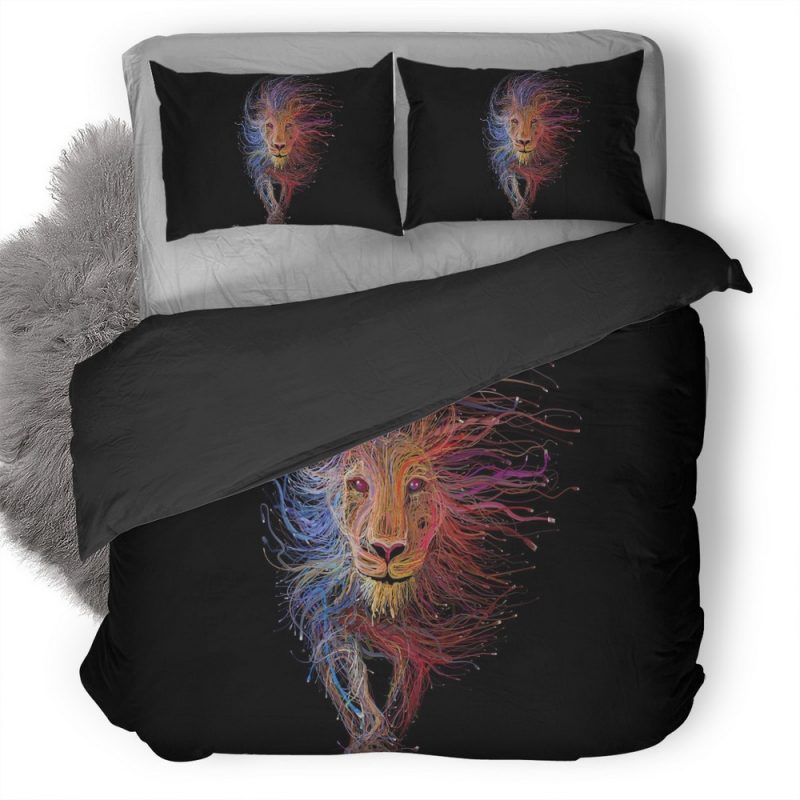 Lion Wires Art Wallpaper Duvet Cover and Pillowcase Set Bedding Set Lion Wires Art Wallpaper Duvet Cover and Pillowcase Set Bedding Set