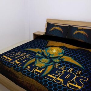 Los Angeles Chargers Duvet Cover and Pillowcase Set Bedding Set