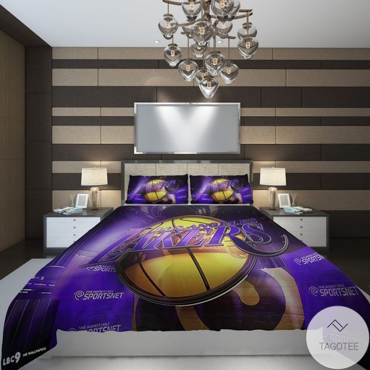 Los Angeles Lakers Basketball Full Printed Bedding Set Los Angeles Lakers Basketball Full Printed Bedding Set