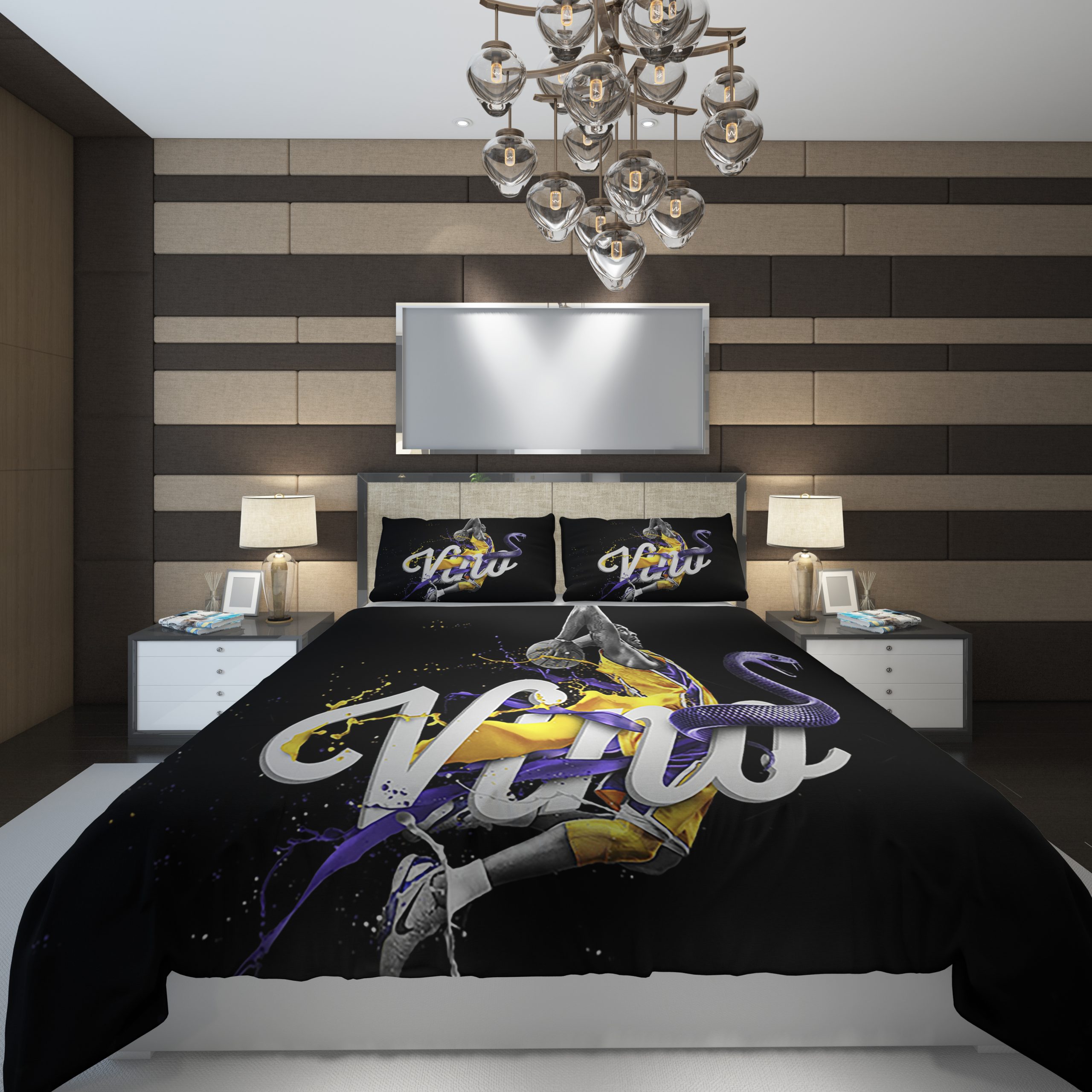 Los Angeles Lakers Nba Kobe Bryant Logo Basketbal Duvet Cover and Pillowcase Set Bedding Set Los Angeles Lakers Nba Kobe Bryant Logo Basketbal Duvet Cover and Pillowcase Set Bedding Set