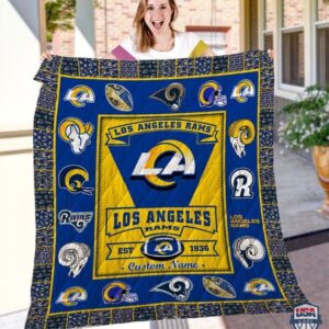 Los Angeles Rams Nfl Logo History Personalized Bedding Set