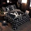 Louis Vuiton Black White Bedding Set