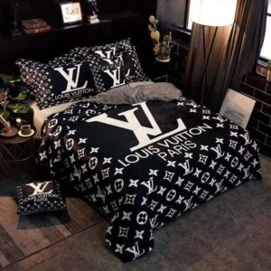 Louis Vuiton Black White Bedding Set