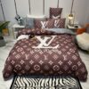 Louis Vuiton Brown Bedding Set
