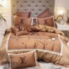 Louis Vuiton Brown Khaki 9 Duvet Cover Sheet Cover Pillow Cases Luxury Bedding Sets