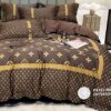 Louis Vuiton Brown Yellow Bedding Set