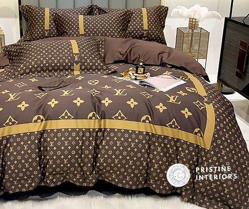 Louis Vuiton Brown Yellow Bedding Set Louis Vuiton Brown Yellow Bedding Set