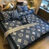 Louis Vuiton Lv Black Bedding Set