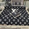 Louis Vuiton Lv Black Khaki Style 4 Duvet Cover Sheet Cover Pillow Cases Luxury Bedding Sets