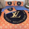 Louis Vuiton Lv Orange Black Style Bedding Set