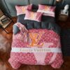 Louis Vuiton Lv Pink Red Style Bedding Set