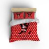 Louis Vuiton Mickey Red Cute Bedding Set