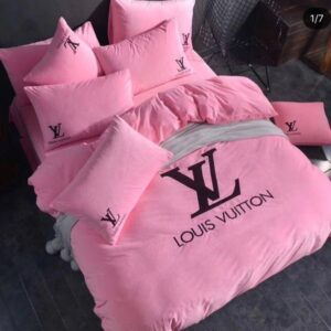 Louis Vuiton Pink Bedding Set
