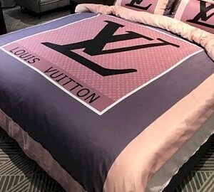 Louis Vuiton Pink Purple Bedding Set