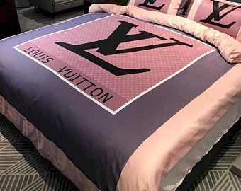 Louis Vuiton Pink Purple Bedding Set Louis Vuiton Pink Purple Bedding Set