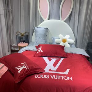 Louis Vuiton Red Cute Bedding Set