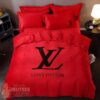 Louis Vuiton Red Duvet Cover Sheet Cover Pillow Cases Luxury Bedding Sets