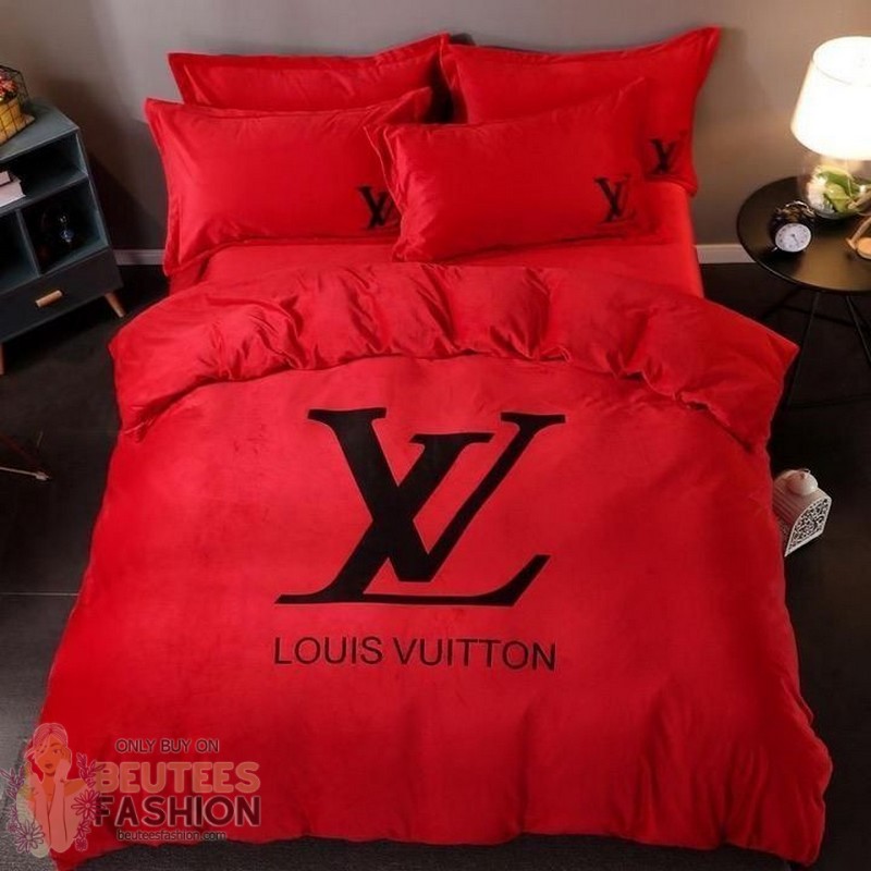 Louis Vuiton Red Duvet Cover Sheet Cover Pillow Cases Luxury Bedding Sets Louis Vuiton Red Duvet Cover Sheet Cover Pillow Cases Luxury Bedding Sets