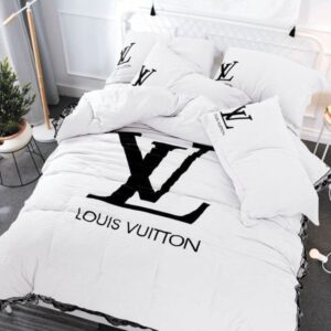Louis Vuiton White Black Bedding Set