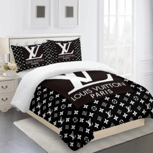 Louis Vuiton White  Black Bedding Set