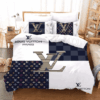 Louis Vuiton White Blue Bedding Set