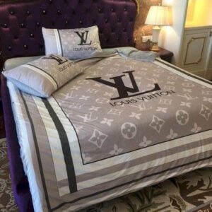 Louis Vuiton White Brown Bedding Set