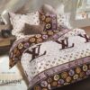 Louis Vuiton White Brown Duvet Cover Sheet Cover Pillow Cases Luxury Bedding Sets