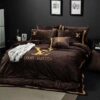 Louis Vuiton Yellow Brown Bedding Set