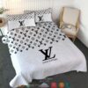Louis Vuitton Black And White Quilt Bedding Set