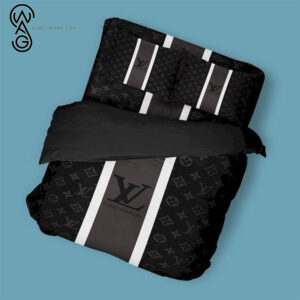 Louis Vuitton Black Logo Full Print Bedding Set