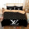 Louis Vuitton Black Pattern Quilt Bedding Set