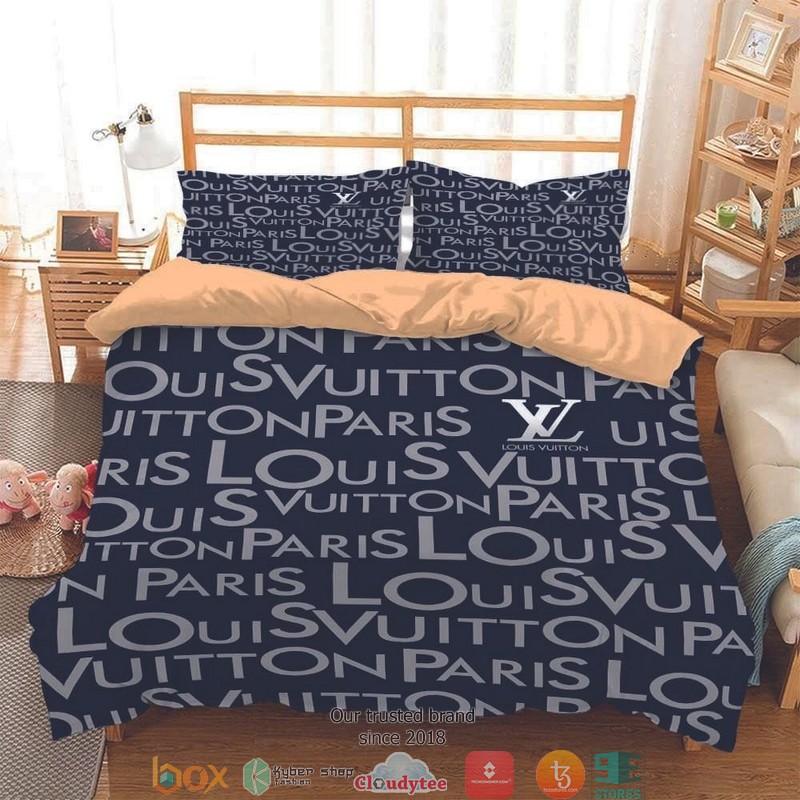 Louis Vuitton Blue Navy Quilt Bedding Set Louis Vuitton Blue Navy Quilt Bedding Set