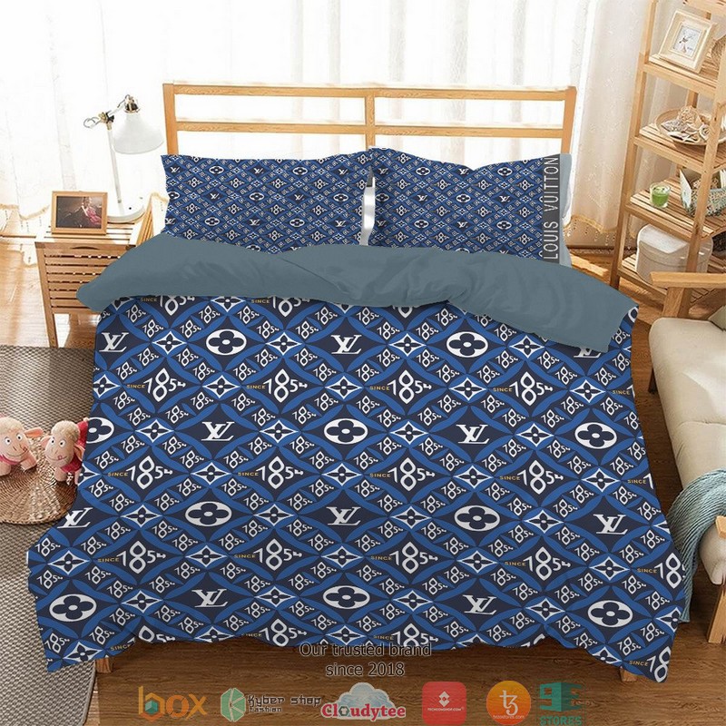 Louis Vuitton Blue Quilt Bedding Set Louis Vuitton Blue Quilt Bedding Set