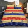 Louis Vuitton Blue-Yellow-Red Luxury Brand Bedding Set