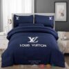 Louis Vuitton Brand Blue Quilt Bedding Set