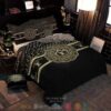 Louis Vuitton Brand Flower Black Quilt Bedding Set