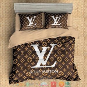 Louis Vuitton Brown Duvet Cover Bedding Set