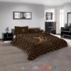 Louis Vuitton Brown Pattern Quilt Bedding Set