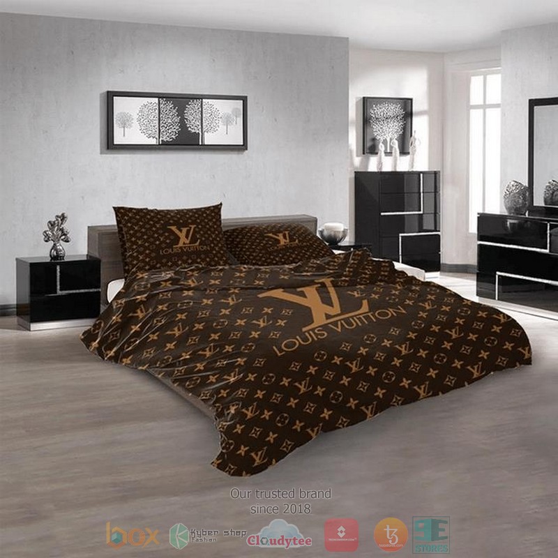 Louis Vuitton Brown Pattern Quilt Bedding Set Louis Vuitton Brown Pattern Quilt Bedding Set